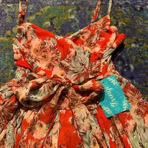 NEW Red floral romper dress